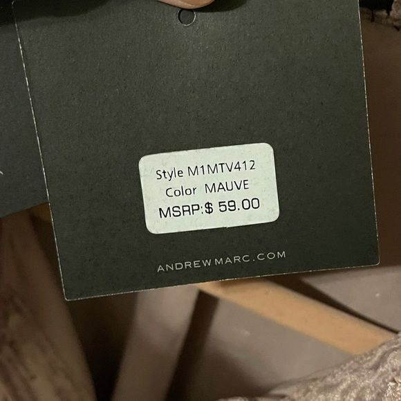 NWT Marc New York Crinkled Velvet Fabric Collared Button Up Shirt in Mauve Pink - Picture 5 of 6